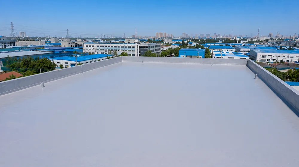 工业屋面浅灰色喷涂聚脲防水膜成品