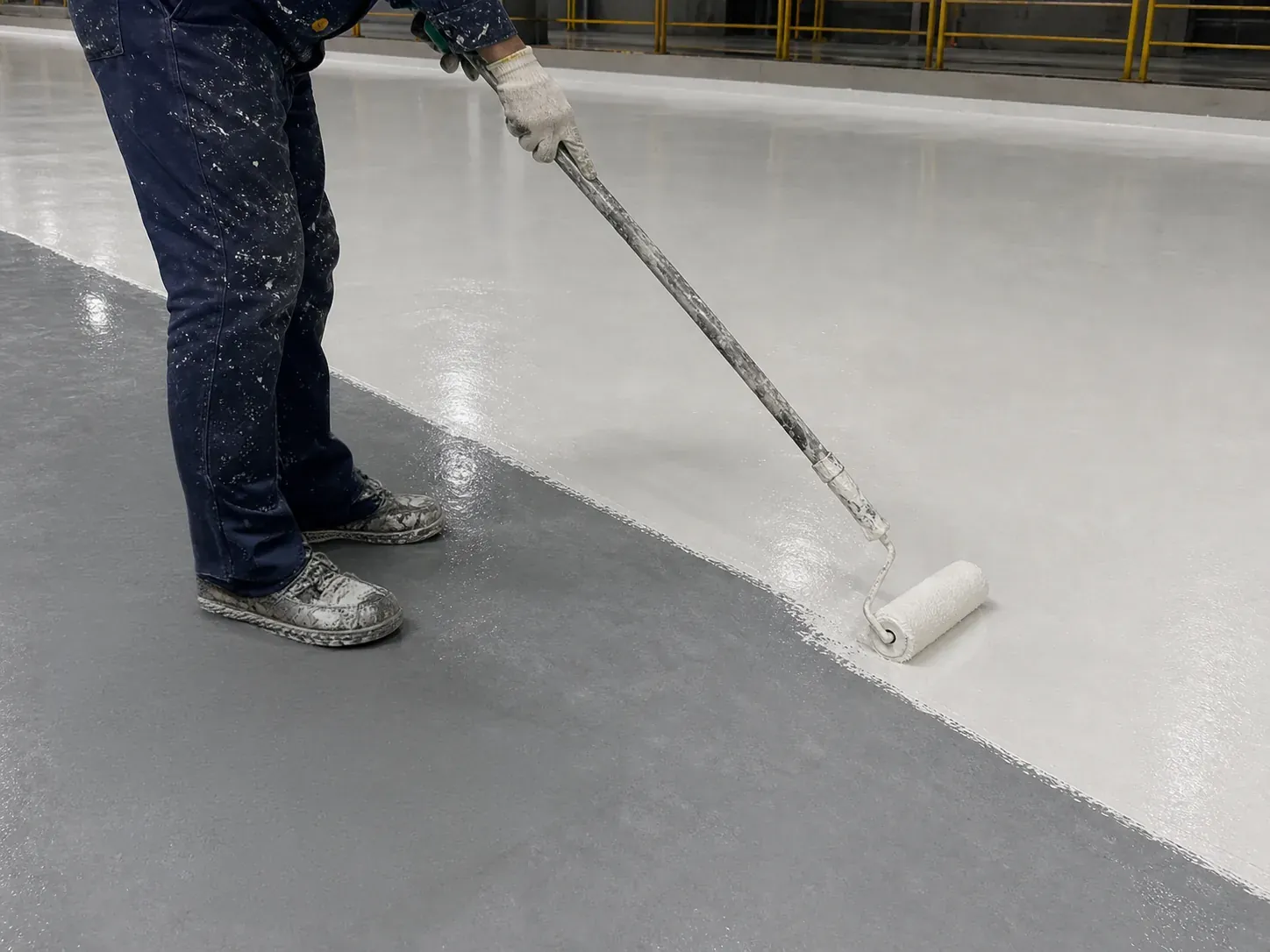 BW0-8027 聚天门冬氨酸地坪面漆辊涂在工业地坪表面的应用