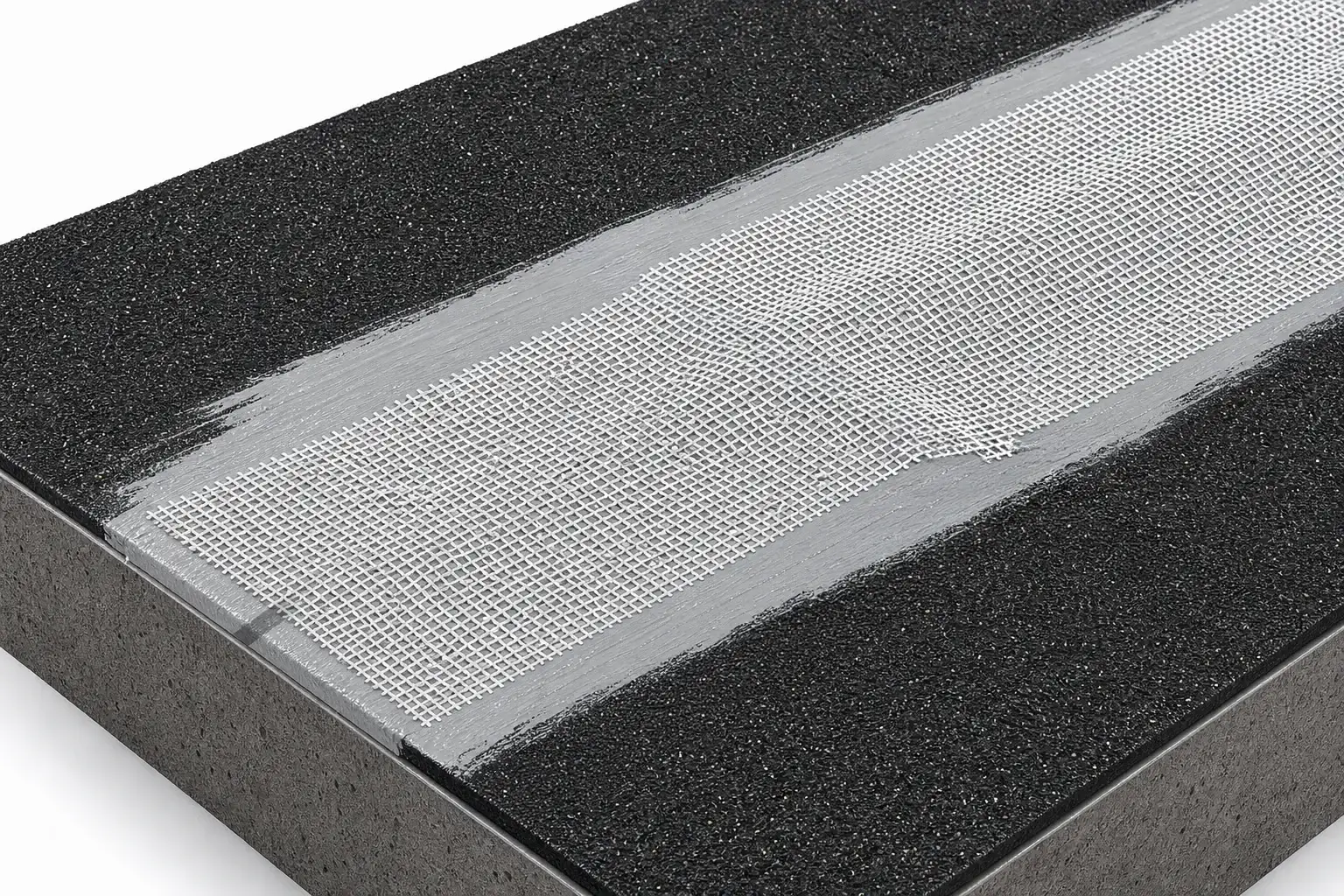 用于旧防水膜覆盖翻新的聚酯织物加固，采用 BW6-9528 和 BW0-8029 面漆规划